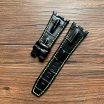 Ehtsast nahast kellarihm AP 15703 Royal Oak Offshore Series jaoks 28mm*22mm Must Pruun Sinine Punane Kellarihmad meeste aksessuaarid With gold buckle must/kollane