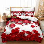 3D Modern Romantic Love Series voodipesukomplekt Love Flower tekikate ja padjap&uuml;&uuml;r AU180 * 210 &uuml;lisuur paaritoa pehme kodukaunistus DE 100x135cm