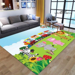 Multifilmid džungliloomade tr&uuml;kised vaip lapsed m&auml;ngivad vaipa elutuba magamistuba libisemisvastane vaip pildistamine rekvisiidid s&uuml;nnip&auml;evakingitus 160x230cm