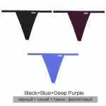 FINETOO puuvillased stringid, naiste 3tk/komplekt Seksikas madala k&otilde;rgusega T-seljaga aluspesu M-XL Naiste G-stringiga alusp&uuml;ksid Mugav pesu 10 v&auml;rvi M