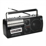 28 W v&otilde;imsus Retro magnetofon kassetim&auml;ngija valjuh&auml;&auml;lik&otilde;lar AM FM SW 4 sagedusega raadio USB SD MP3-m&auml;ngija must