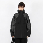 T&auml;navar&otilde;ivad Techwear jakk Naiste Tuulejoped Vintage Harajuku Oversize Spordijoped v&auml;litingimustes lukuga kapuutsiga anorak mantel M must