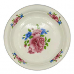 Portselanist suure mahutavusega &otilde;htus&ouml;&ouml;gitaldrik, lillemustriga graatsiline eelroog, emailitud roog D