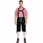 Saksa Oktoberfesti kost&uuml;&uuml;m, meeste Baieri Lederhosen l&uuml;hike &otilde;llemeeste v&auml;ljam&otilde;eldud kleit 2XL must/punane