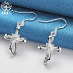925 Sterling Silver Cross AAA tsirkoonist k&otilde;rvar&otilde;nga ehe
