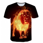 Mood Cool Style Animal Lion graafilised t-s&auml;rgid Meeste Suvine vabaaja Huvitav 3D Printiga T-s&auml;rk Isiksus Hip Hop Trend T-s&auml;rk S