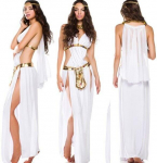 Kreeka jumalanna kost&uuml;&uuml;m Valge Egiptuse printsessi kleit Warrior Halloween Cosplay free size
