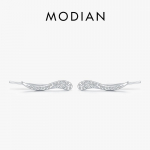 Modian Line Abstract K&otilde;rvar&otilde;ngad 925 Sterling Silver Clear CZ S&auml;delevad Pikad K&otilde;rvar&otilde;ngad Naistele Ehted h&otilde;be