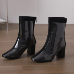 Mustad punased naiste k&otilde;rge kontsaga saapad, suur 48. suurus 34 must