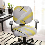 Elastne tugitooli arvutitooli kate Stretch spandex kontoritooli kate geomeetrilise tr&uuml;kiga jagatud istmekatted elutuppa 1pc