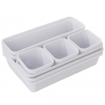 8 tk/komplekt Reguleeritav sahtel Korralduskarp alused Meigikosmeetika Mitmesugused vahendid Jagaja hoidik K&ouml;&ouml;k Vannituba Kapp Ehtekarp valge