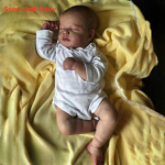 Elutruu 49 cm Reborn Babies Doll M&auml;nguasjad LOULOU K&auml;sitsi valmistatud 3D Nahaveenide Vere N&auml;htav Simulatsioon Baby Rebirth Nukk T&otilde;elise v&auml;limusega suletud silmadega Vasts&uuml;ndinud nukud