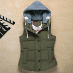 S&uuml;gis- ja talvine naiste metsikute naiste kapuutsiga puuvillane vest l&uuml;hike paks vest XXXXL gray