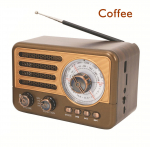 Kaasaskantav retroraadio Mini FM/AM/SW raadiovastuv&otilde;tja Vintage Bluetooth k&otilde;lar LED taskulambiga Suuport TF kaart USB AUX Play kohv