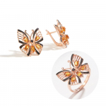 Fancy Butterfly Style H&otilde;bedane ehete komplekt K&otilde;rvar&otilde;ngas S&otilde;rmus Naturaalne Tsitriin Kalliskivi Kerged Luksuslikud Ehted T&uuml;drukutele S&uuml;nnip&auml;evaks us ring size 7# kollane
