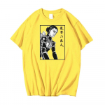Jaapani anime Attack on Titan T-s&auml;rk Harajuku Eren Yeager tr&uuml;kitud hiphopi l&uuml;hikeste varrukatega trikoop&uuml;ksid unisex L
