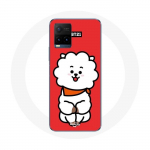 Coque pour Vivo Y21s 2021 / Y21 2021 BTS Bangtan Gar&ccedil;ons BT21 RJ de Jin Fond Rouge