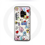 Coque pour Samsung Galaxy S9 Plus BTS Bangtan Sonyeondan BT21 Van Tata Chimmy Cooky Rj Koya Mang Et Shooky