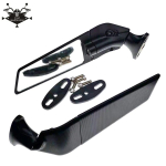 for Kawasaki ZX14R ZX12R ZZR600 ZZR1200 ZZR1400 Motorcycle wind wing sports car rotating large field of view rearview mirror C black