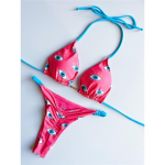 Leopard Printed Halter Scrunch Butt Bikiinid Naiste ujumisriided Naiste ujumistrikoo Kaheosaline bikiinide komplekt supluskost&uuml;&uuml;m, ujumine L