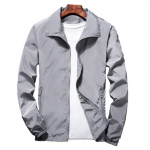 Meeste &otilde;ues tuulepluus, pikkade varrukatega &uuml;hev&auml;rviline jope taskud lukuga plekk kevad-s&uuml;gismantel L tumesinine v&auml;rv