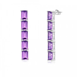 Luxury elegant fine jewelry natural gems African amethyst with 925 sterling silver earrings for Women Banquet anniversary gift lilla