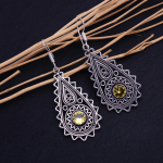 Natural Citrine Gemstone Handmade 925 Sterling Silver Earring 2.30 h4t74