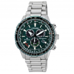 Citizen Promaster Sky AT raadiojuhitav kronograaf Green Dial Eco-Drive Diver'i CB5004-59W 200M meeste k&auml;ekell roheline