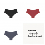 FINETOO 3tk/komplekt &otilde;mblusteta alusp&uuml;ksid naistele V Disain k&otilde;rge v&ouml;&ouml;kohaga aluspesu Solid Maillardi v&auml;rvi populaarne pesu S