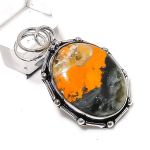 Natural Bumblebee Jasper Gemstone 925 Sterling Silver Jewelry Pendant 1.85 s0k07