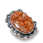 Natural Strawberry Quartz Gemstone Handmade 925 Sterling Silver Ring Size 9 o3c58