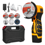 Juhtmeta nurklihvmasin 7000 p/min Elektriline lihvimist&ouml;&ouml;riist Mini-lihvmasin 1 tk 16,8 V 2000 mAh akuga US Plug & 6 Blades