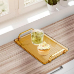 K&auml;epidemega serveerimisalus Vannitoa vanity Organiser Ehetehoidla laua keskosa jaoks amber medium