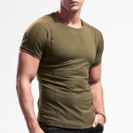 Uus suvine meeste T-s&auml;rk Moodne Slim Fit puuvillane l&uuml;hikeste varrukatega Jogger T-s&auml;rk Meeste puhtav&auml;rvilised p&otilde;hitopsid 3XL armee roheline v&auml;rv
