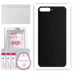 apgo Protective Skin Sticker for the back compatible with Huawei Y6 (2018), Wrap Film, Foil, Vinyl - Pattern Carbon Black