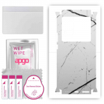 apgo Protective Skin Sticker for the back+sides compatible with Vivo X80 Pro, Full Wrap Film, Foil, Vinyl - Pattern White Marble