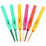 6 tk/komplekt plastikust k&auml;epidemega alumiiniumist heegeln&otilde;elad kudumisvardad kudumine k&auml;sit&ouml;&ouml;