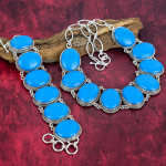 Arizona t&uuml;rkiissiniga v&auml;&auml;riskivi 925 prooviga h&otilde;bedast k&auml;ev&otilde;ru ja kaelakee, k&auml;sitsi valmistatud imeline v&auml;&auml;riskiviehete komplekt t&uuml;rkiissinise ehted armastuse jaoks Adjustable With 8"-18" sinine