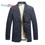 Hubane Meeste &Auml;ri-Vabaaja Reversiga Slim Denim Bleiser Jakk &Uuml;likonnad Mantel XXL tumesinine v&auml;rv