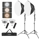 Andoer Studio Photography Light komplekt Softboxi valgustuskomplekt 85W 2800K-5700K LED-valgusega * 2 + EU Plug