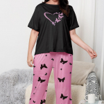 Suvised &otilde;hukesed pidžaamad naiste l&uuml;hikeste varrukatega p&uuml;kste &uuml;likond suures suuruses vaba aja veetmiseks lahtise kaelusega koduriided 1XL mitmev&auml;rviline