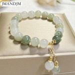 Looduslik Tianshan Cuiyu k&auml;ev&otilde;ru naiste lihtne j&auml;rkj&auml;rguline muutumine jade k&auml;ev&otilde;ru mood kerge luksus Tianshan Cuiyu helmestega ehted