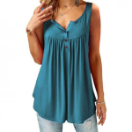 Suures suuruses vabaaja varrukateta topid Seksikad s&uuml;gava V-kaelusega p&auml;itsetega n&ouml;&ouml;biga pluus Naiste Swing Flowy vest 6XL