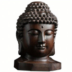 2,36'' Puidust Sakyamuni kuju 6cm Puidust Buddha kuju Loovad Tathagata kujukesed Mahagon India Buddha pea k&auml;sit&ouml;&ouml; pruun