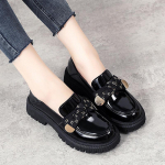 Naiste Loafers Platvorm Chunky Lady suvised vabaaja mustad nahast kingad EU:35 must