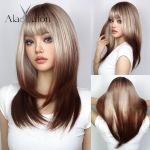 HAIRCUBE Ombre must s&uuml;nteetilised parukad punaste tukkidega, pikkade sirgete kihiliste juustega parukas naistele Cosplay Halloweeni kuumakindel parukas