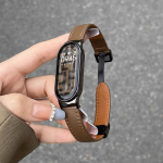 For Mi Band 8 Rihm XIAOMI Band 8 Kellarihm Magnetic Ehtne nahk Vahetage randmepael Uus moepunk For MiBand 8 must