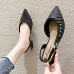 Naiste sandaalid suvised naiste libisemiskindlad paksu kontsaga kivist haldjast terava varbaga elegantsed sandaalid 36 pruun