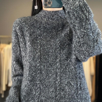 Naiste ka&scaron;miirist sviiter Qinghe ka&scaron;miir 30% ka&scaron;miir 70% vill naiste s&uuml;gistalvine ka&scaron;miirist pullover pehme ja soe XXL must