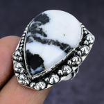 Zebra Jasper Gemstone 925 Sterling Silver gift Jewelry Ring Size 9.5 c6S83